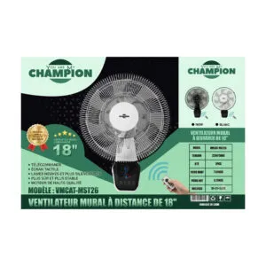 Ventilateur champion mural 18 avec commande VMCAT-MST26