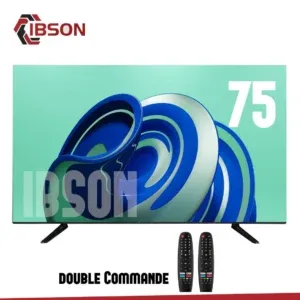 Téléviseur IBSON 75″ smart android + 2 télécommandes IB0075F25V